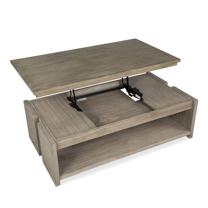 Conrad - Rectangular Lift Top Storage Cocktail Table With Casters - Stone Harbor Gray Magnussen Furniture