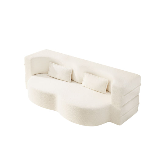 Modern Floor Sofa With 2 Pillows, Twin Size For Living Room Home Essentials