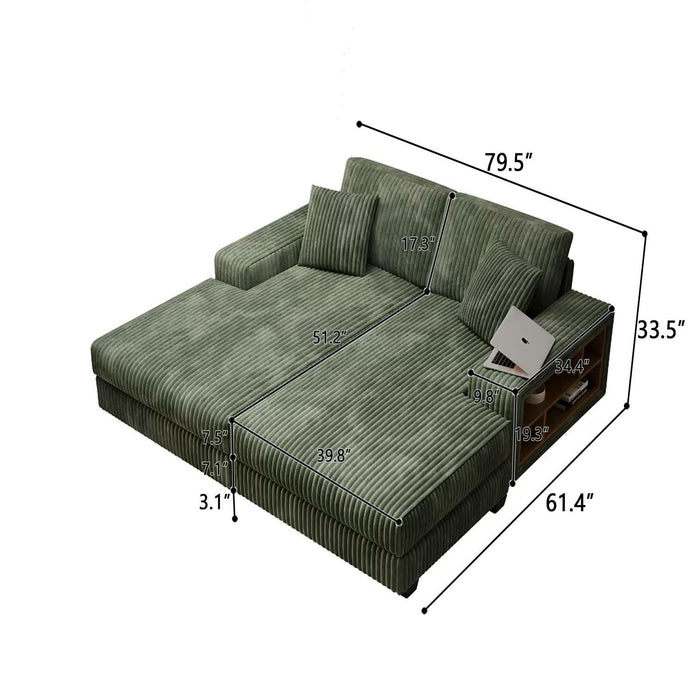 Convertible Sectional Sofa, Sleeper Oversized Living Room Lounge Home Essentials