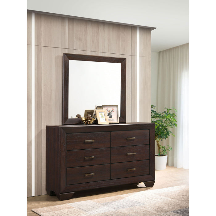 Holmgren - 6 Drawer Dresser With Mirror - Dark Coffee Furniture Max