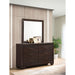 Holmgren - 6 Drawer Dresser With Mirror - Dark Coffee Furniture Max