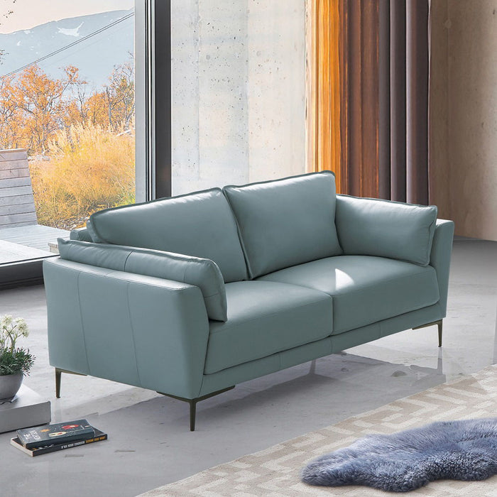 Mesut - Loveseat - Sage Green Top Grain Leather & Black ACME