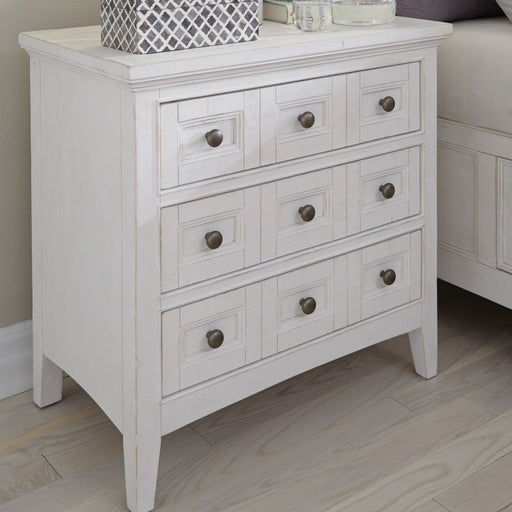 Heron Cove - Relaxed Traditional Chalk White Three Drawer Nightstand - Chalk White Magnussen Furniture