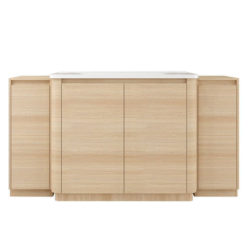 Freestanding Bathroom Vanity With Sink, 2 Small Storage Cabinets, Soft Close Doors Home Essentials