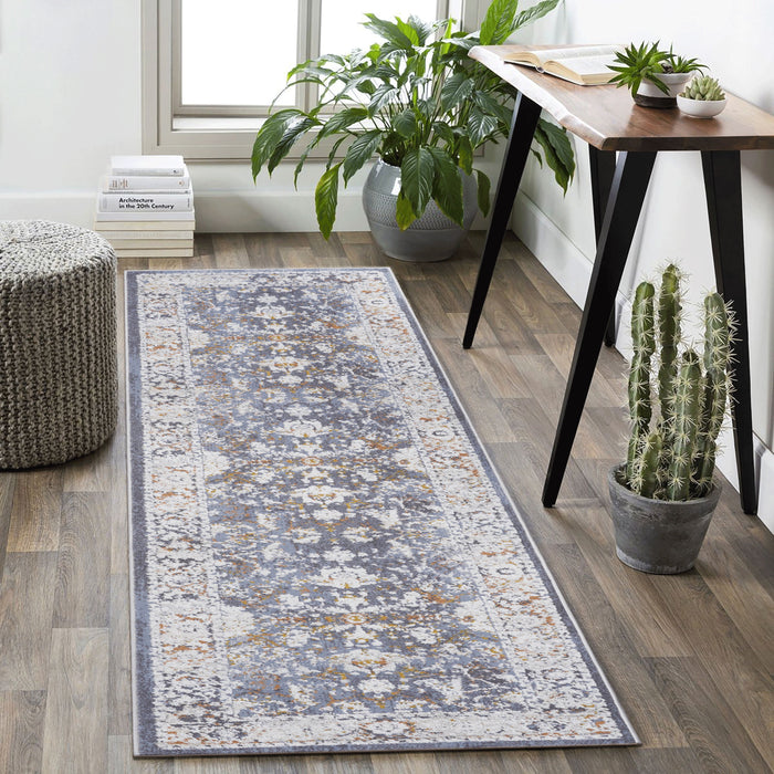 2' x 8' Traditional Non-Shedding Living Room Bedroom Dining Home Office Stylish And Stain Resistant Area Rug - Blue