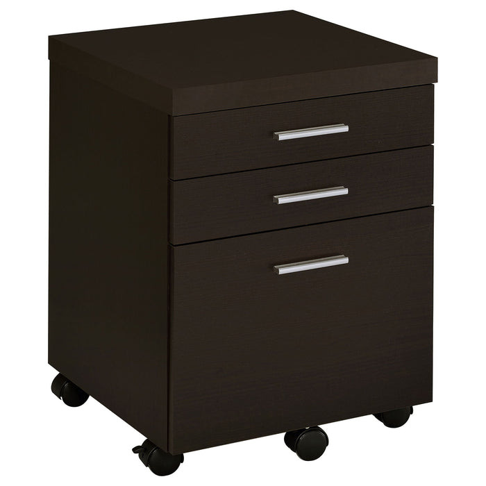 3 Drawer File Cabinetб Compact Office Storage For Home - Brown Furniture Max