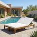 Adjustable Outdoor Patio Lounge Chair 2 Seater Recliner - Beige / Natural Hearth and Haven