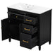 Bathroom Vanity With Sink Top, 3 Soft Closing Drawers Noble House