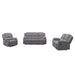 3 Piece Reclining Sofa Set With 150° Deep Recline, 3 Seat Couch, Loveseat & Single Recliner - Gray Home Essentials
