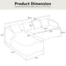 Modular L-Shape Sectional Sofa With Curved Chaise Home Essentials