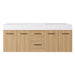 Floating Double Sink Bathroom Vanity With Drawers And Doors, Extra Large Storage, Integrated Sink, Soft Close Hardware - Glossy White / Light Oak Home Essentials