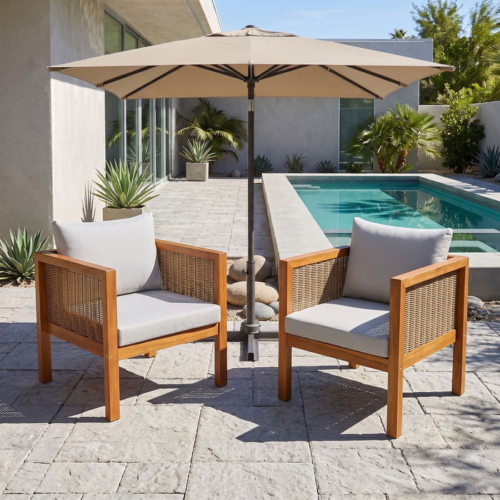 2 Piece Outdoor Armchair Set With Cushion Hearth and Haven