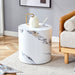 Elegant Cylindrical Table With Patterned Design For Versatile Use - White Home Essentials