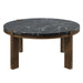 Estella - Coffee Table With Natural Marble Top - Black Top & Walnut ACME