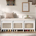 Entryway Shoe Bench With Drawers & Button Tufted Cushion Hearth and Haven