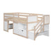 Low Loft Bed With Stair, Drawer, And Shelf Home Essentials