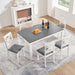Kitchen Dining Set, Rectangular Dining Table & Upholstered Chairs Home Essentials