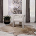 Verda - Upholstered Accent Side Chair In Soft With Rounded Open Back And 3 Leg Base - White Furniture Max