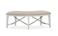 Heron Cove - Curved Bench With Upholstered Seat - Chalk White Magnussen Furniture