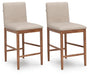 Isanti - Upholstered Barstool (Set of 2) - Light Brown Millennium® by Ashley