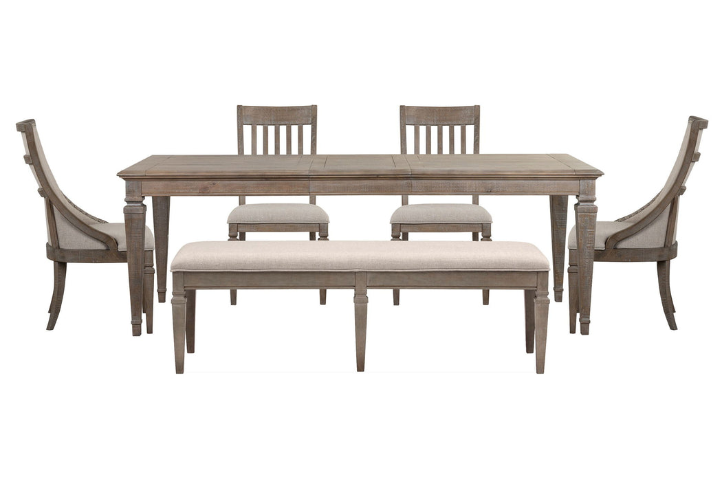 Lancaster - 6 Piece Extendable Rectangular Dining Table Set Magnussen Furniture