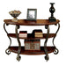 Sofa Table With Open Bottom Shelf And Ornate Scroll Detail Legs - Brown Multi Home Essentials