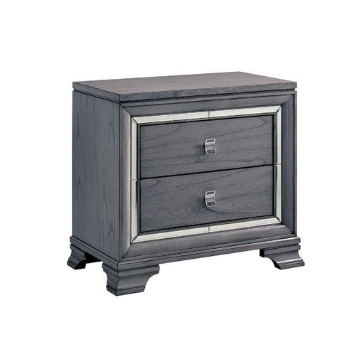 Nightstand With Mirror Trim - Light Gray Home Essentials