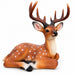Lying Deer Garden Statue, Buck Sculpture With Detachable Antlers For Outdoor Decor - Brown Daily Nest