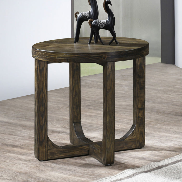 Kerby - Round End Table - Dark Brown New Classic
