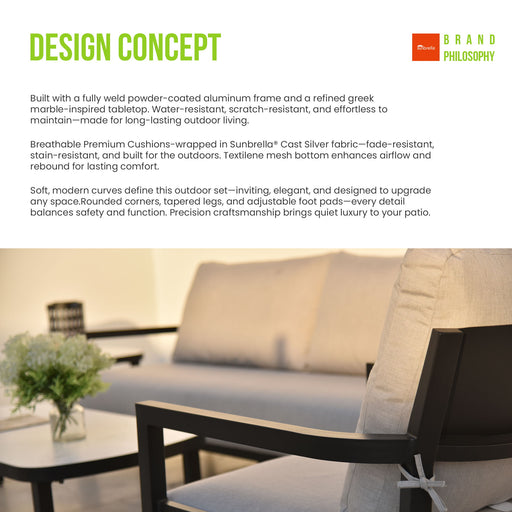 Outdoor Swivel Lounge Chair With Sunbrella Cushion, Weather Resistant - Ember Black Life Outside