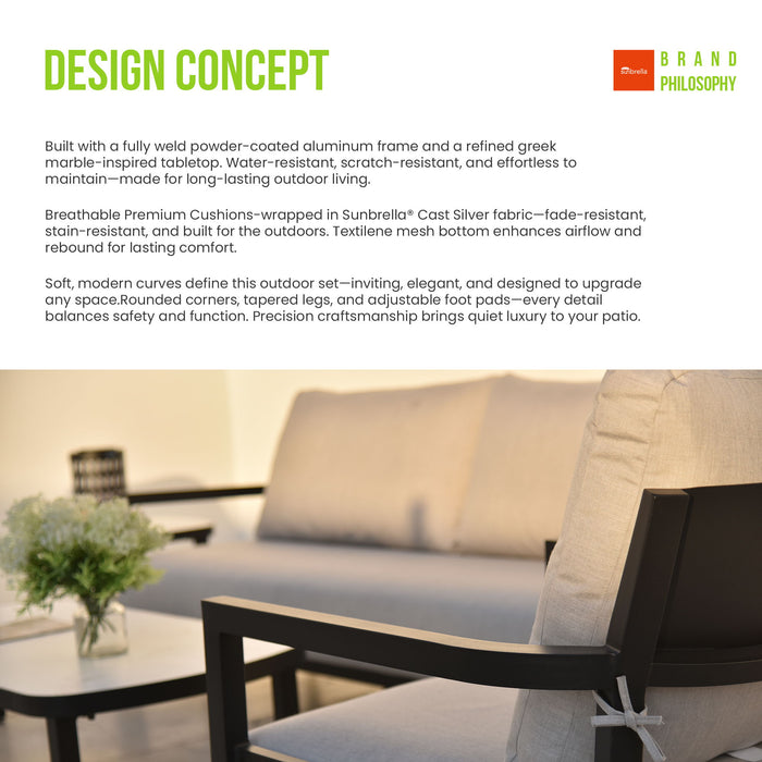 Outdoor Swivel Lounge Chair With Sunbrella Cushion, Weather Resistant - Ember Black Life Outside