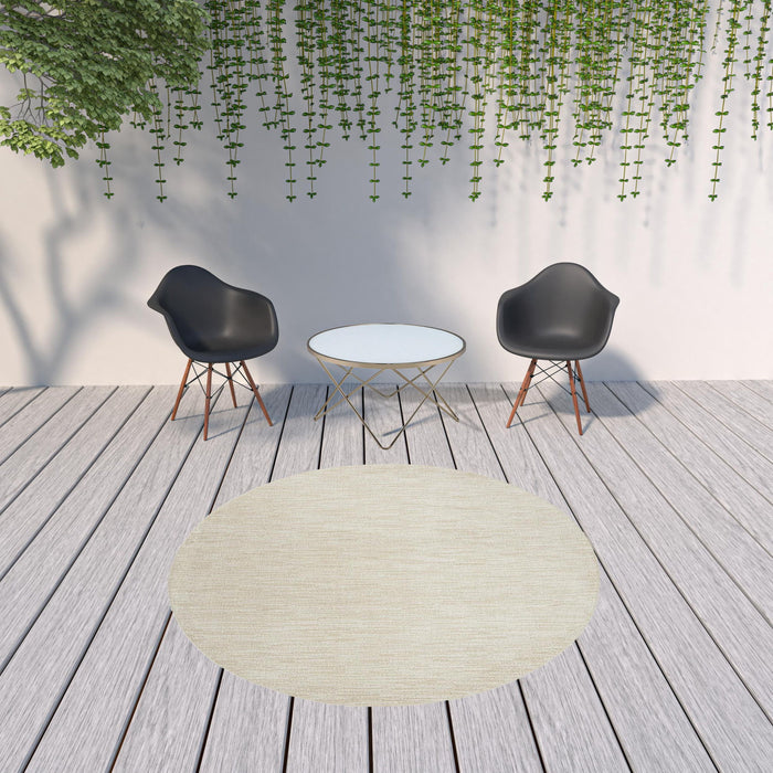 8' X 8' Round Non Skid Indoor / Outdoor Area Rug - Ivory / Beige