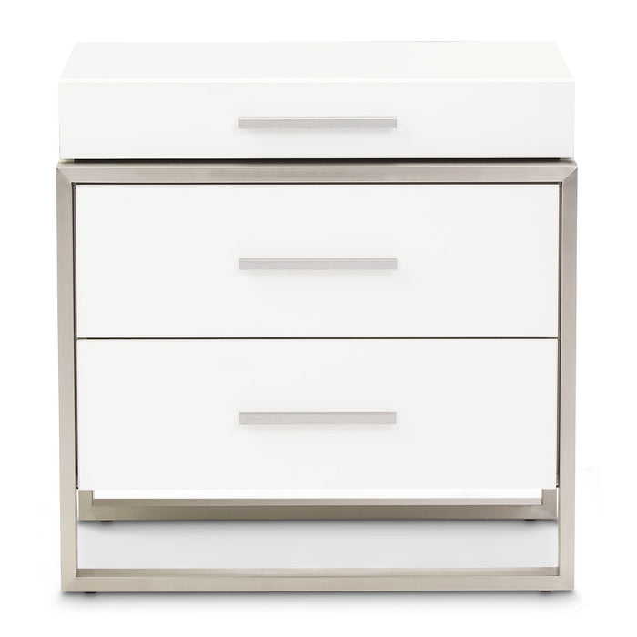 Marquee - Nightstand - Cloud White Michael Amini