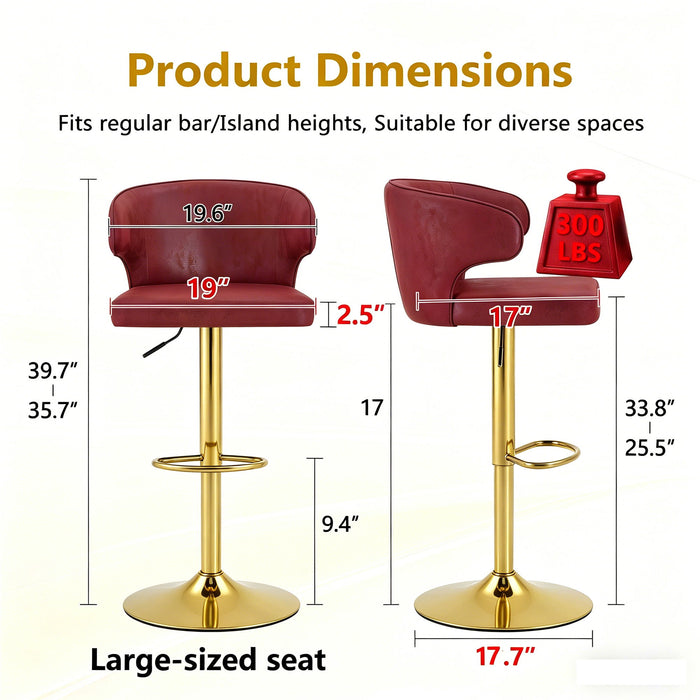 Adjustable Swivel Bar Chair With High Back Support Home Essentials