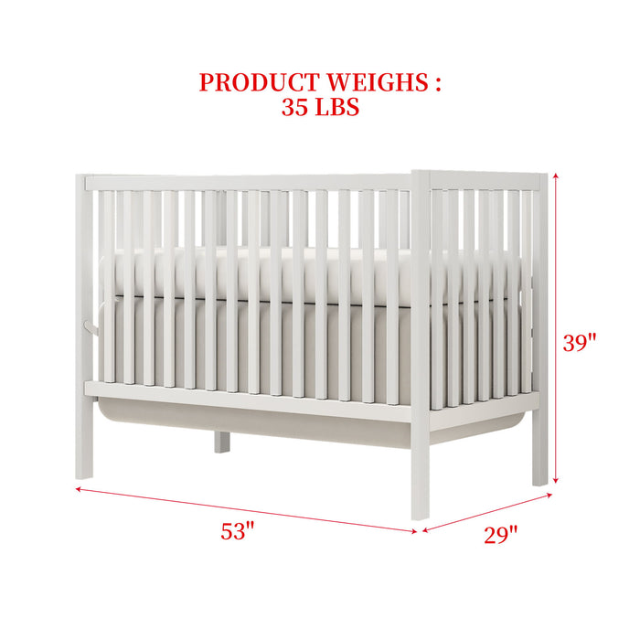 Crib 5 In 1 Convertible, Converts From Baby Crib To Toddler Bed, Fits Standard Full Size Crib Mattress