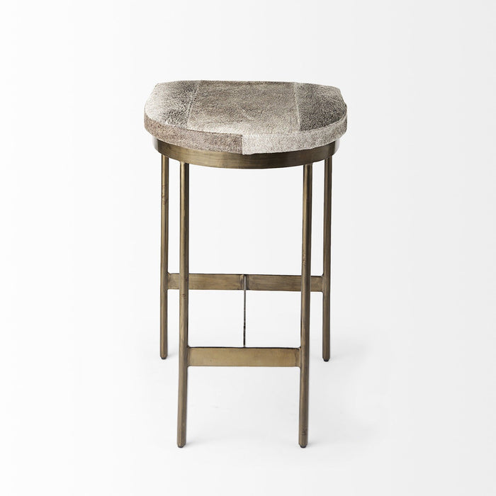 Iron Backless Bar Chair - Light Gray