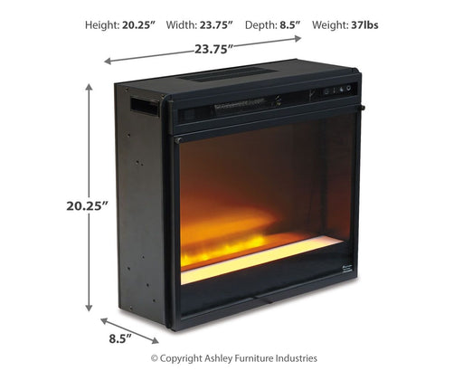Entertainment Accessories - Fireplace Insert Glass/Stone - Black Signature Design by Ashley®