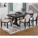 7 Piece Dining Set, Table And 6 Side Chairs, Table With Trestle Base - Black / Charcoal / White Home Essentials