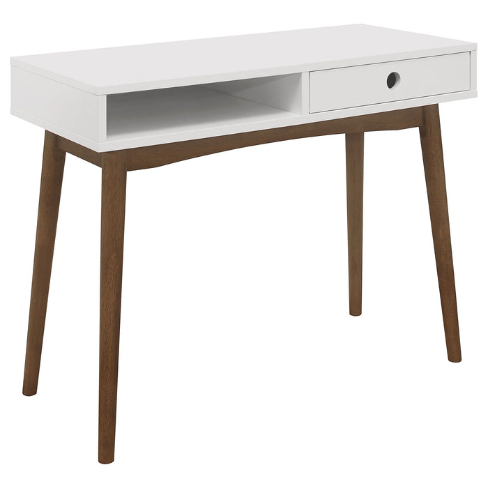 1 Drawer Writing Desk, Compact Size For Home Office - White Furniture Max