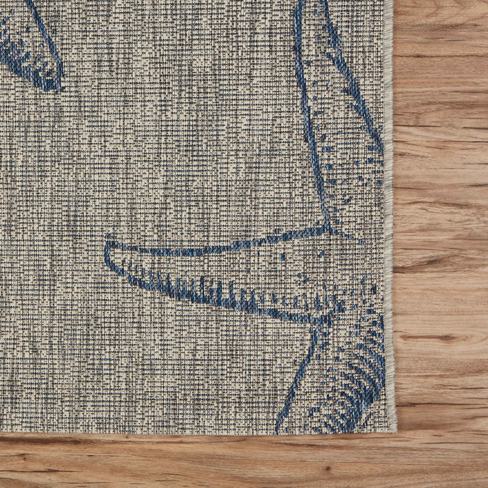 5' X 7' Outdoor / Indoor Area Rug - Blue / Gray