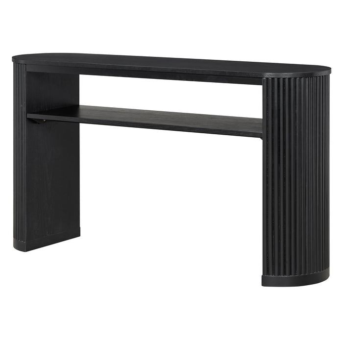 Console Table With Fluted Legs, Open Shelf Hearth and Haven