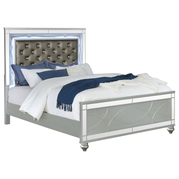 Karmen - California King Panel Bed With LED Touch Lighting - Silver