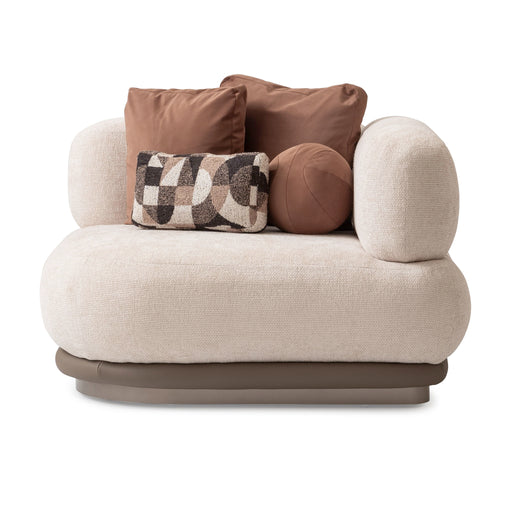Bristol Point - Corner Chair - Fawn / Saddle Brown Michael Amini