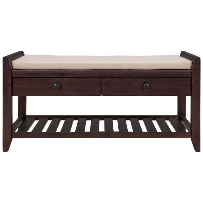 Multipurpose Entryway Shoe Rack With Cushioned Seat And Drawers Hearth and Haven