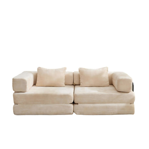 Convertible Floor Sofa Bed With Pillow Back Support Armrest Home Essentials