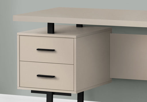 Computer Desk For Home Office, Laptop, Left, Right Set Up, Storage Drawers, Contemporary & Modern - Taupe 8th Street