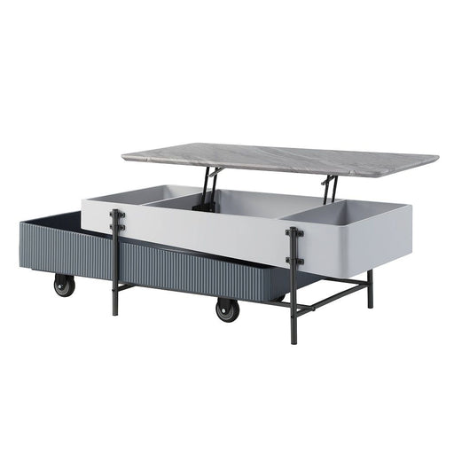 Wilkins - Coffee Table With Lift Top - Gray & White High Gloss ACME