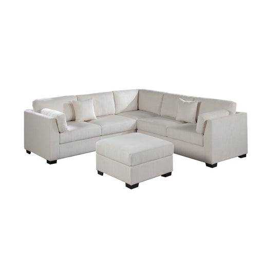 Contemporary L - Sectional Sofa Set With Ottoman And Pillows Home Essentials