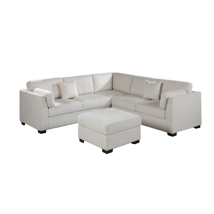 Contemporary L - Sectional Sofa Set With Ottoman And Pillows Home Essentials