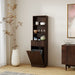 Tall Narrow Fluted Storage Cabinet With Trash Bin Compartment For Kitchen (Trash Can Not Included) Home Essentials